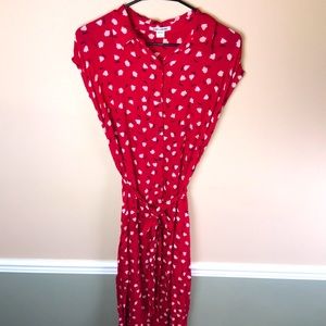 Billabong Women’s Floral Sleeveless Shirt Belt Tie Button-Up Maxi Dress